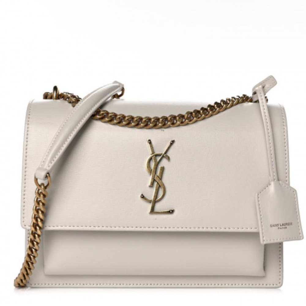 SAINT LAURENT Medium Monogram Sunset Crema Soft